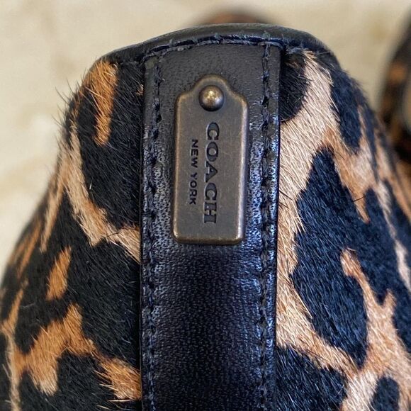 Coach Leather Leopard Print Pony Hair 4” Heels Platform Pumps - Picture 8 of 16
